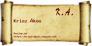 Krisz Ákos névjegykártya